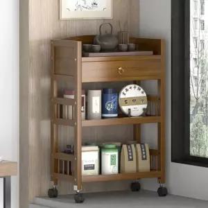 우드 3단 웨건 수납장 2단 카트 서빙 이동식 엔틱 다용도