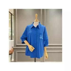 [아니베에프] A55WBL550 자수 레터링 퍼프소매 셔츠_P395305540