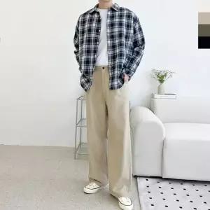 남자 사계절 면바지 세미와이드 반밴딩 코튼 핀턱 팬츠 DJ-PT-SACCSF1000M