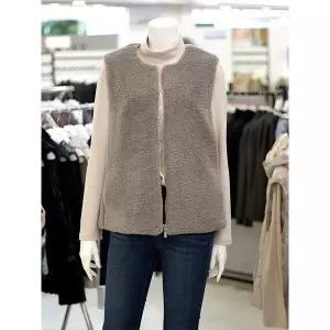 [하프클럽/] 세이브존03 페이크 퍼 부클 라운드 집업 베스트 조끼 AP244V048GA