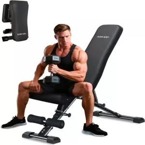 에어홉 업그레이드된 조절 가능한 웨이트 벤치 프레스 전신 운동 퀵 폴드 공간 절약 홈 헬스장 근력 운동을