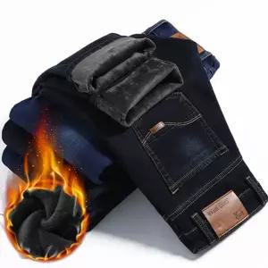 [이지커머스]겨울청바지 방한팬츠 데님 블랙진 아웃도어 레저팬츠 골프 면바지 캐주얼바지