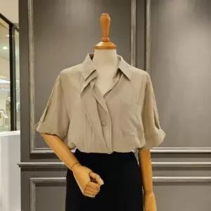 [아니베에프] A46WBL560 5부소매 루즈핏 셔츠_P370268975