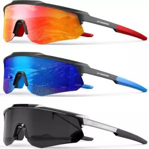 남성용 OUKEMAX 편광 스포츠 선글라스 야구 달리기 자전거 타기 낚시를 위한 UV400 원피스 렌즈 쉐이드