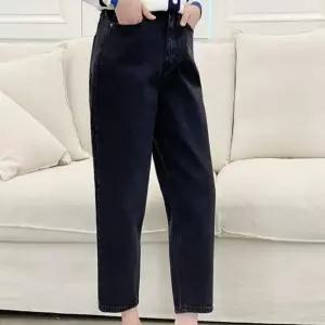 [신상오픈런]배기청바지 9부 맘핏 백밴딩 레트로 벌룬 코튼팬츠 (30553216)