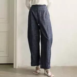 [신상오픈런]커브드데님팬츠 스티치 아방 하이웨이스트 벌룬청바지 (30552487)