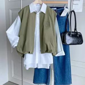 [신상오픈런]벌룬조끼 라운드 아방 야상 볼륨 꽃자수 집업베스트 (30552466)