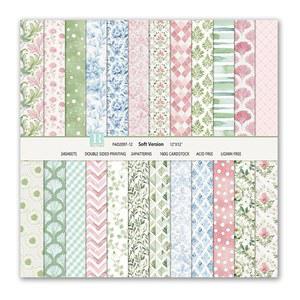 스크랩북 종이 보호 패턴의 스크랩북, 양면 꽃 장식 공예지, MIATTCLD 24장 배경지 사진 앨범 저널 장식용 (핑크, 12x12 IN)