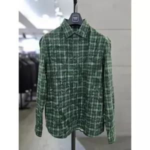 [하프클럽/] 세이브존03  남자 가을 겨울 남방 그린 프린팅 긴팔 셔츠 WSAGZ3TT3