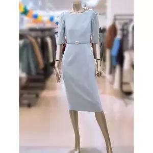 [하프클럽/] 세이브존03 소매 쉬폰배색 원피스 MYBGWO3070