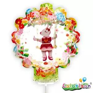 토끼 그네 흔들이 풍선 컬러룬