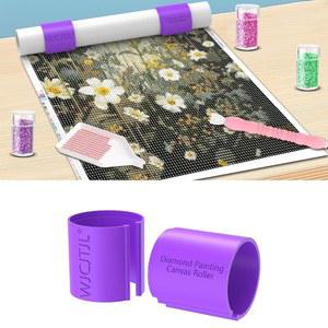 다이아몬드 페인팅 캔버스 롤 홀더 u2013 아트 키트용 안티롤 링 정리 도구 액세서리, 향상된 경험을 위한 (보라색)