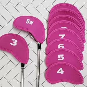 아이언커버 핑크 헤드 풀세트 커버 10개 골프채