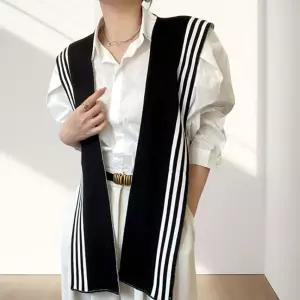 [베스트TOP100] 스트라이프 니트 어깨숄 여성가디건 머플러 케이프 니트숄 스카프