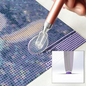 홈이 있는 다이아몬드 페인팅 휠 도구, 새로운 유형의 보석 아트 펜, 예술을 더 빠르고 깔끔하게 만들 수 액세서리, 사각 드릴과 원형 드릴 모두 적합, 다이몬드 용품 키트. u2026 (골드)