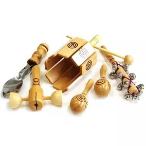 [퍼니메이커]아기 유아 엄마표 고급 원목 리듬 악기 놀이 5종 세트 유아악기세트 악기놀이세트 영아악기 아