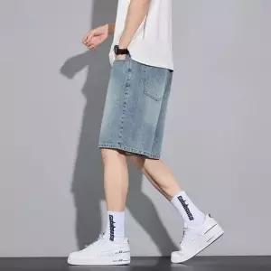 팬츠 데님 오피스룩 캐주얼 스판 반바지 남자청반바지 스트레이트 5부 원템1