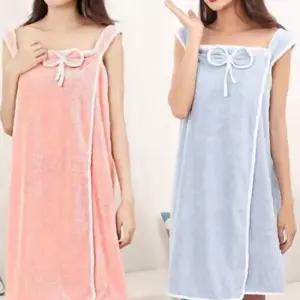 부드러운 극세사 원피스 스타일 샤워가운 비치타올