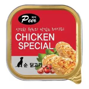 피어 사각캔 순닭고기 100g X6개 강아지 간식 주식 애견용간식