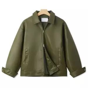 [하프클럽/엠엔씨]비건레더 오버핏 자켓 (MDJK209FF)