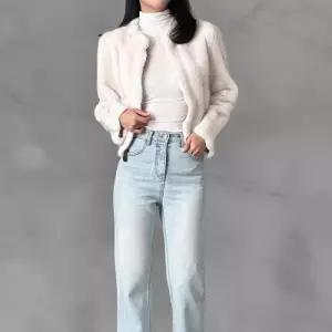 [다잇템]여성 FW 웨이브 인조밍크 시어링 퍼 자켓 (43893486A)