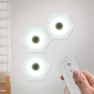 [데코] 무선리모컨 LED 무드등 접착식 벽등 3개 백색