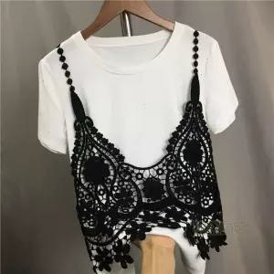 레이스뷔스티에 사계절 조끼 레이스 민소매