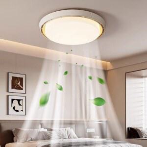 날개없는실링팬 천장 무소음 3가지 조명 리모컨 화이트 46CM 방등 색상