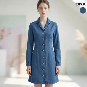 여성 스냅버튼 테일러드 카라 원피스