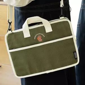 [셀러허브]곰돌이 노트북 파우치 13-14인치 카키 로마네 노트북파우치 노트북가방 맥북파우 (S33046403)