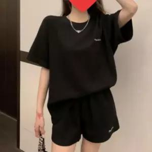 여성 캐주얼 와플 트레이닝 반팔 반바지 투피스 세트