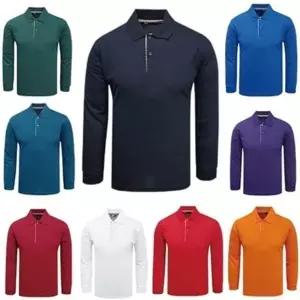 남여공용 캐주얼 쿨론 배색 카라 무지 체크 긴팔 티셔츠