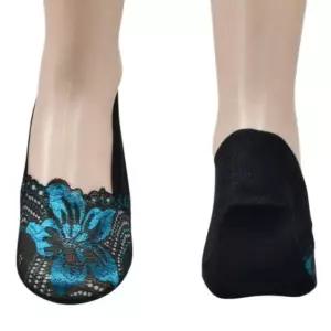 [퍼니메이커]플라워 디자인 여성덧신 논슬립 숙녀덧신 5켤레 어머니양말 숙녀양말 할머니양말 페이크삭스