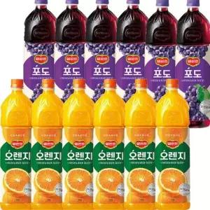 [셀러허브][델몬트] 롯데칠성 델몬트 오렌지 1.5L 6입+포도 1.5L 6입 대용량 과일 음료 HN (S15450129)
