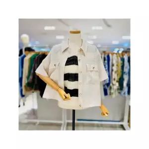 [스테파니] A25JK5221 린넨 반팔 밑단 스트링 자켓_P396298698