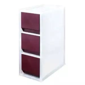 [생활] 수납함 자주 3단 정리 서랍 식 투웨이수납함 플라스틱