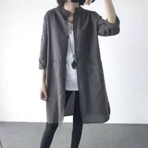 여자 롱 남방 셔츠 간절기 루즈핏 미시룩 학생 데일리룩 롱남방 미시룩