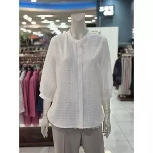 [하프클럽/] 세이브존05 시어서커 도트 텍스처 차이나카라 블라우스 SB25051