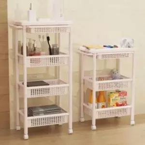 [생활] 선반 다용도 수납 조립 이동식 바퀴 세탁실 4단