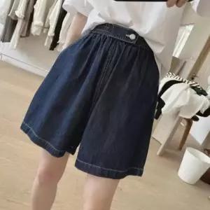 [신상오픈런]여성 힙한 핀턱 밴딩 데님 숏팬츠 (35835878)