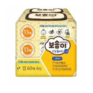 [퍼니메이커]보솜이 13무 안심 물티슈 아기물티슈 60매 6개 두꺼운물티슈