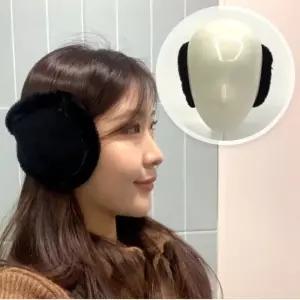 [라일리] Rly 귀마개 벨벳 겨울 방한 ZF 귀도리 블랙 왕