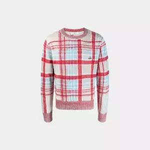 MUST IT_비비안웨스트우드 남성 체크패턴 크루넥 스웨트 멀티 3803002V K002N RG O104