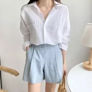 여성 A라인 여름 반바지 밴딩 핀턱 숏 큐롯팬츠 6색