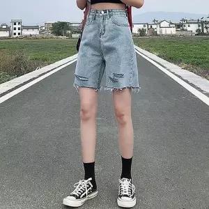 여성 워싱 데님 반바지 찢청 하프팬츠 여름 하의