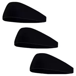 원티크 땀흡수 스포츠 헤어밴드, 블랙, 3개