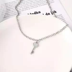 스테인레스목걸이 시후주얼리 써지컬스틸 하트열쇠 드롭 롱 목걸이 TN014N