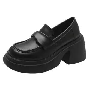 [베스트TOP100] 여성 키높이 통굽 페니로퍼 단화 구두 데일리 신발