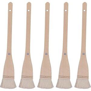 KEILEOHO 10팩 Hake 아티스트 페인트 브러시, 1-1/2인치 브러시 전문가용 부드러운 흰색 염소 머리 스티치 타이 세탁 및 도자기 페인팅 수채화, 아트