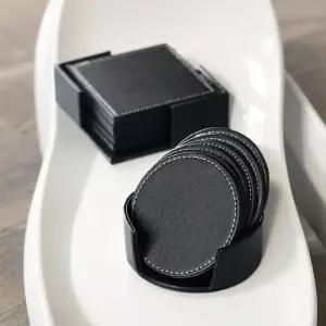 [베스트TOP100] 가죽 티 코스터 컵받침 세트 원형 사각형 티매트 잔받침